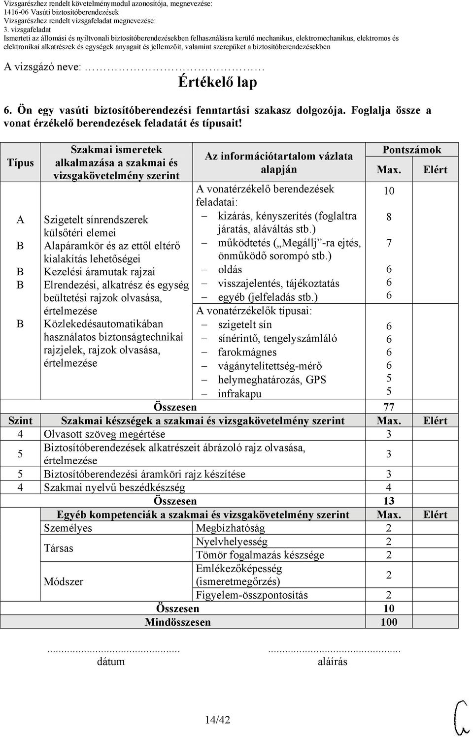 Elrendezési, alkatrész és egység beültetési rajzok olvasása, Közlekedésautomatikában használatos biztonságtechnikai rajzjelek, rajzok olvasása, z információtartalom vázlata alapján vonatérzékelő