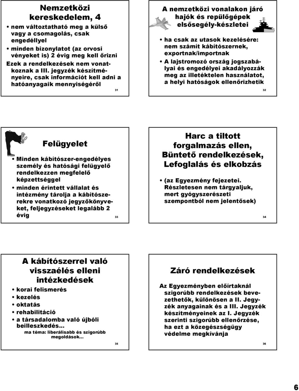 kábítószernek, exportnak/importnak A lajstromozó ország jogszabályai és engedélyei akadályozzák meg az illetéktelen használatot, a helyi hatóságok ellenrizhetik 32 Felügyelet Minden