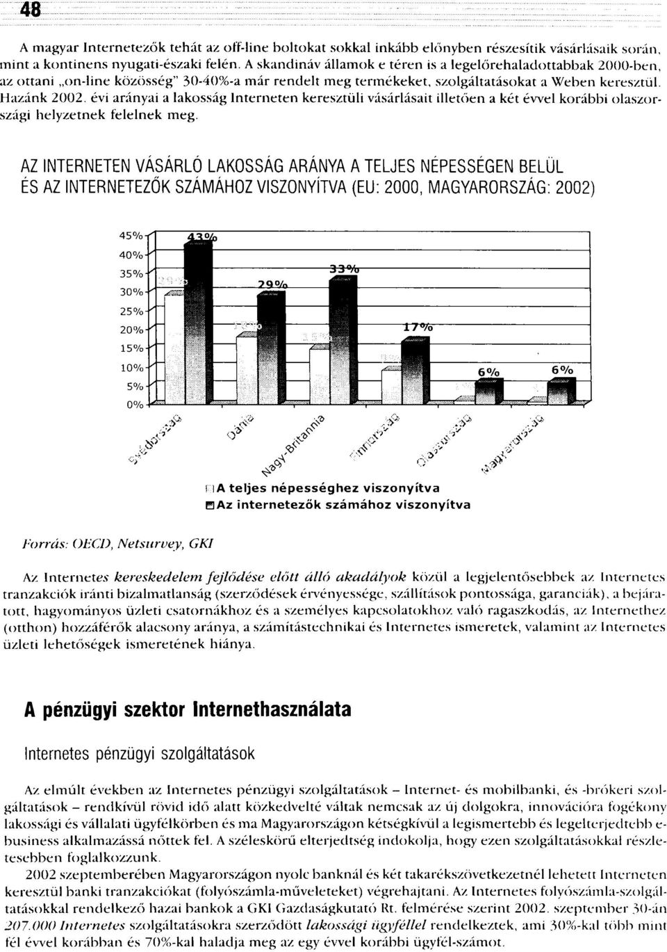 évi arányai a lakosság Interneten keresztüli vásárlásait illetően a két évvel korábbi olaszországi helyzetnek felelnek meg.