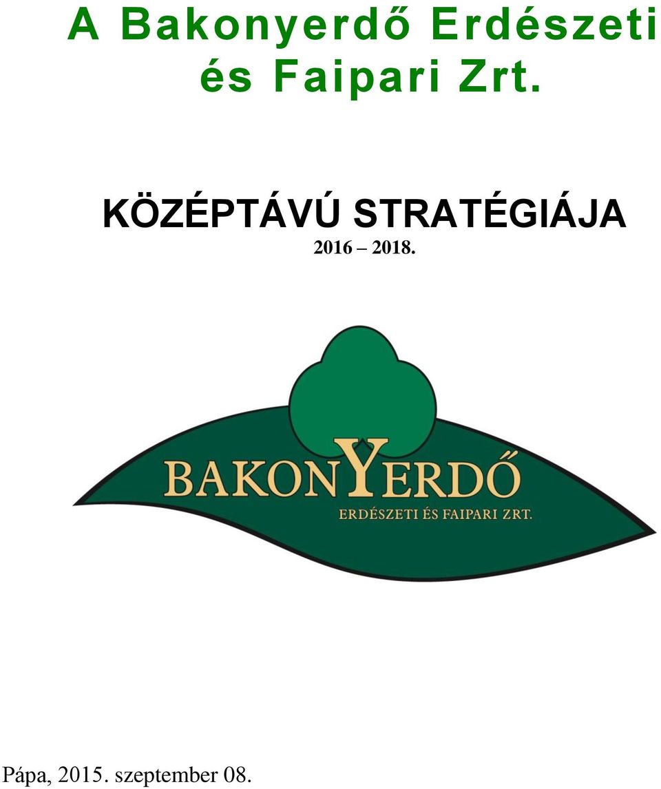 KÖZÉPTÁVÚ STRATÉGIÁJA