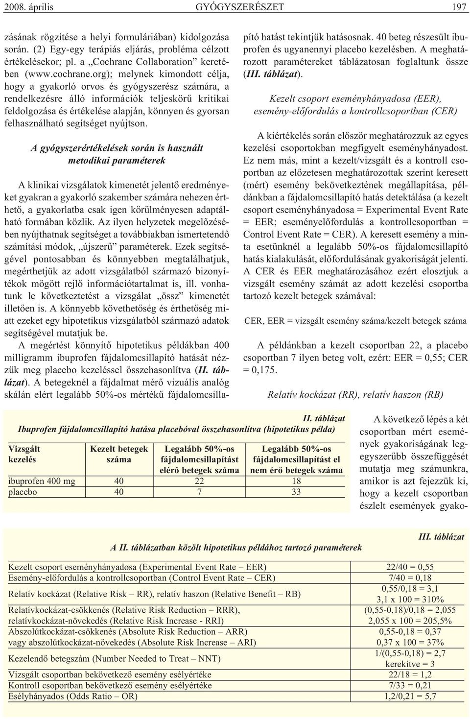 org); melynek kimondott célja, hogy a gyakorló orvos és gyógyszerész számára, a rendelkezésre álló információk teljeskörű kritikai feldolgozása és értékelése alapján, könnyen és gyorsan