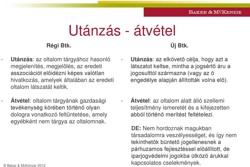 - Átvétel: oltalom tárgyának gazdasági tevékenység körében történő olyan dologra vonatkozó feltüntetése, amely egyébként nem tárgya az oltalomnak.