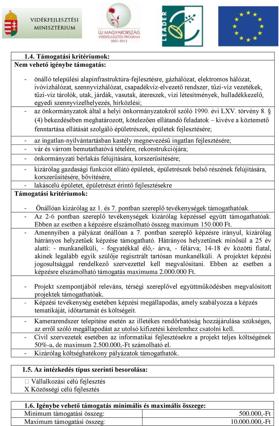 önkormányzatokról szóló 1990. évi LXV. törvény 8.