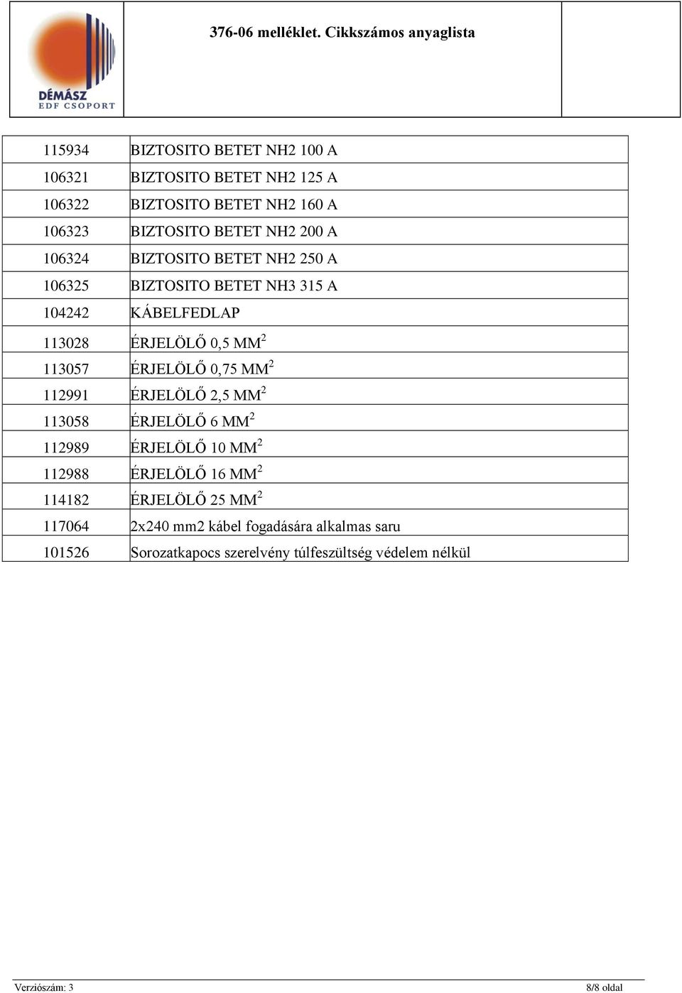 ÉRJELÖLŐ 0,75 MM 2 112991 ÉRJELÖLŐ 2,5 MM 2 113058 ÉRJELÖLŐ 6 MM 2 112989 ÉRJELÖLŐ 10 MM 2 112988 ÉRJELÖLŐ 16 MM 2 114182