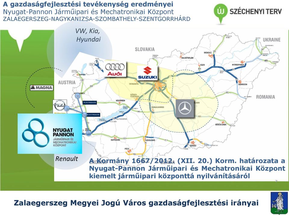 Kia, Hyundai Renault A Kormány 1667/2012. (XII. 20.) Korm.