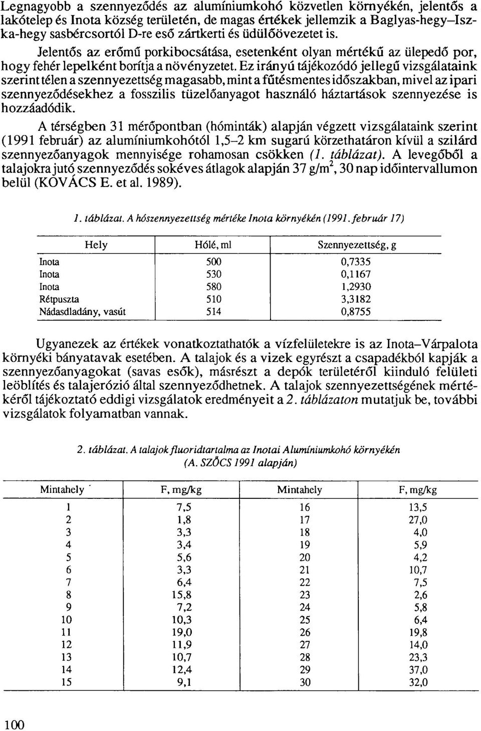 Ez irányú tájékozódó jellegű vizsgálataink szerint télen a szennyezettség magasabb, mint a fűtésmentes időszakban, mivel az ipari szennyeződésekhez a fosszilis tüzelőanyagot használó háztartások