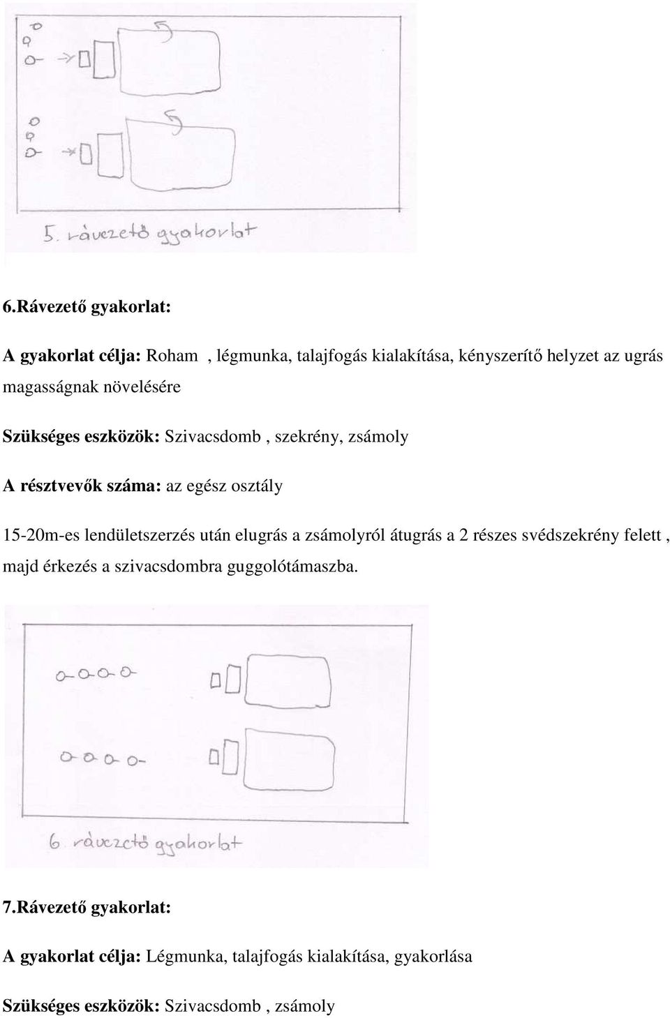 a zsámolyról átugrás a 2 részes svédszekrény felett, majd érkezés a szivacsdombra guggolótámaszba. 7.