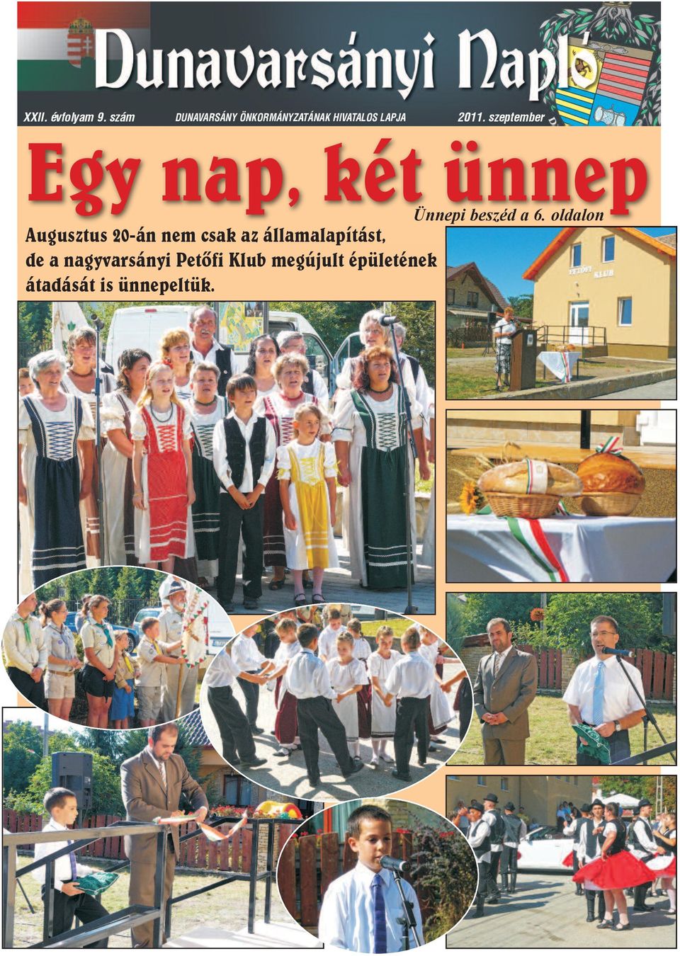 szeptember Egy nap, két ünnep Ünnepi beszéd a 6.