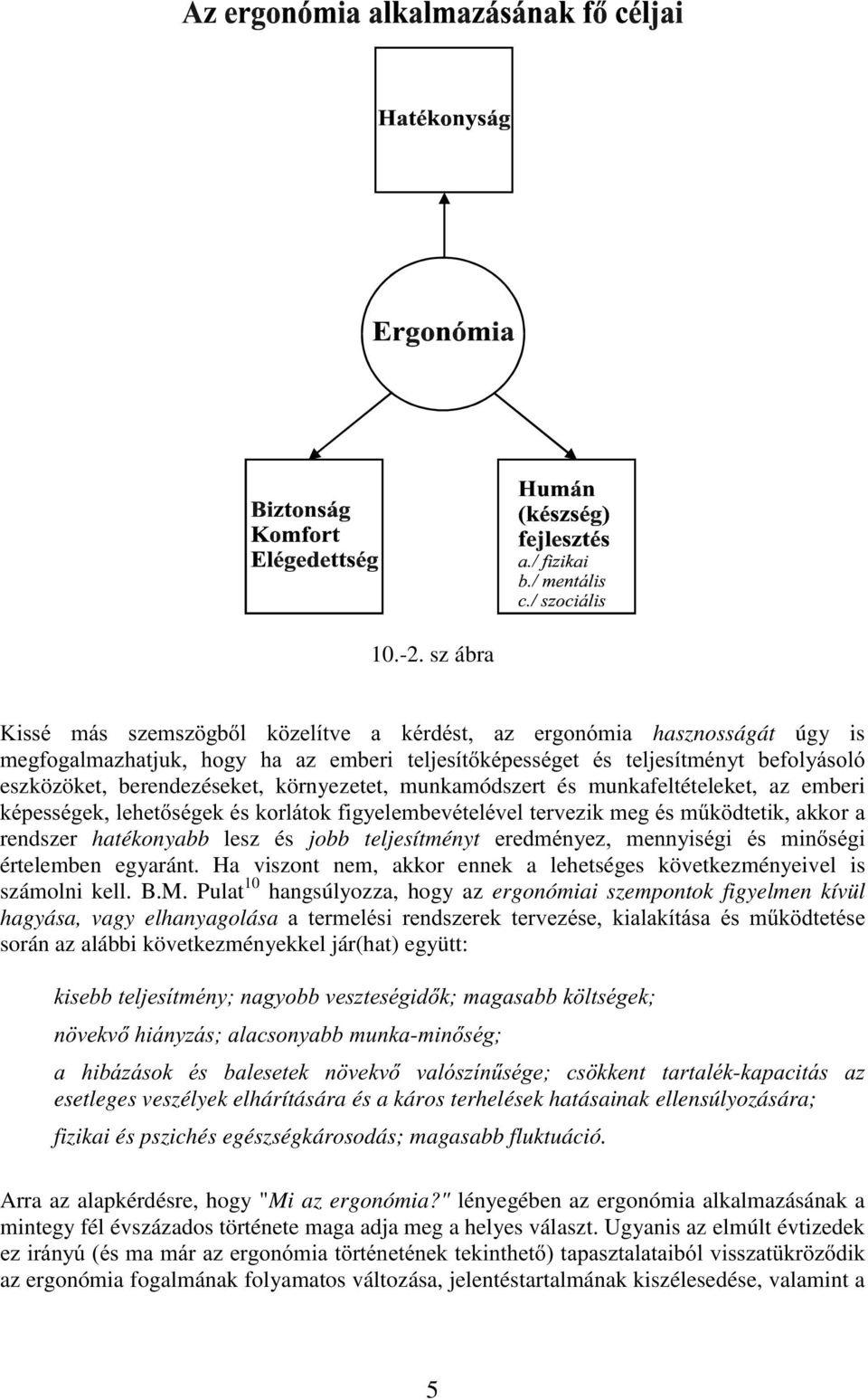 Pulat 10 hangsúlyozza, hogy az ergonómiai szempontok figyelmen kívül hagyása, vagy elhanyagolása!