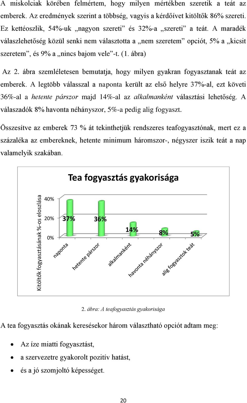 ábra) Az 2. ábra szemléletesen bemutatja, hogy milyen gyakran fogyasztanak teát az emberek.