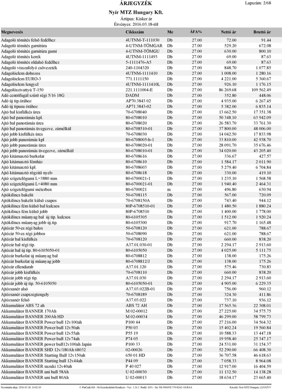 70 1 077.85 Adagolóelem dobozos 4UTNM-1111410 Db 27.00 1 008.00 1 280.16 Adagolóelem EURO-3 771.1111150 Db 27.00 4 221.00 5 360.67 Adagolóelem lengyel 4UTNM-1111410L Db 27.00 926.10 1 176.