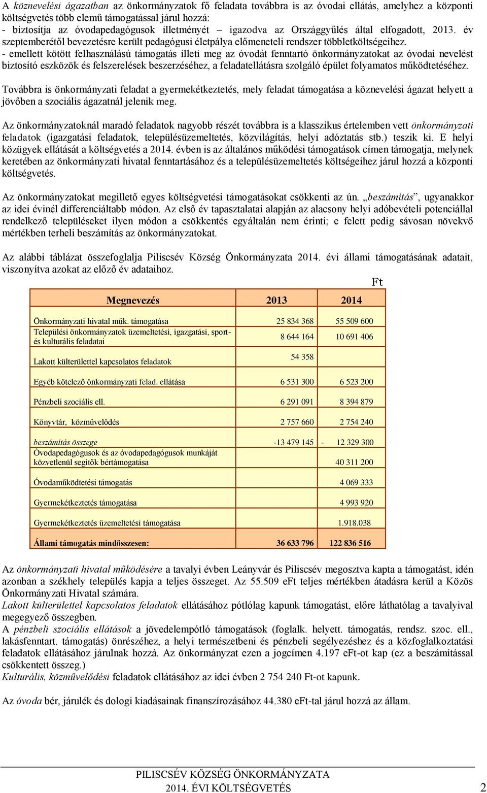 - emellett kötött felhasználású támogatás illeti meg az óvodát fenntartó önkormányzatokat az óvodai nevelést biztosító eszközök és felszerelések beszerzéséhez, a feladatellátásra szolgáló épület