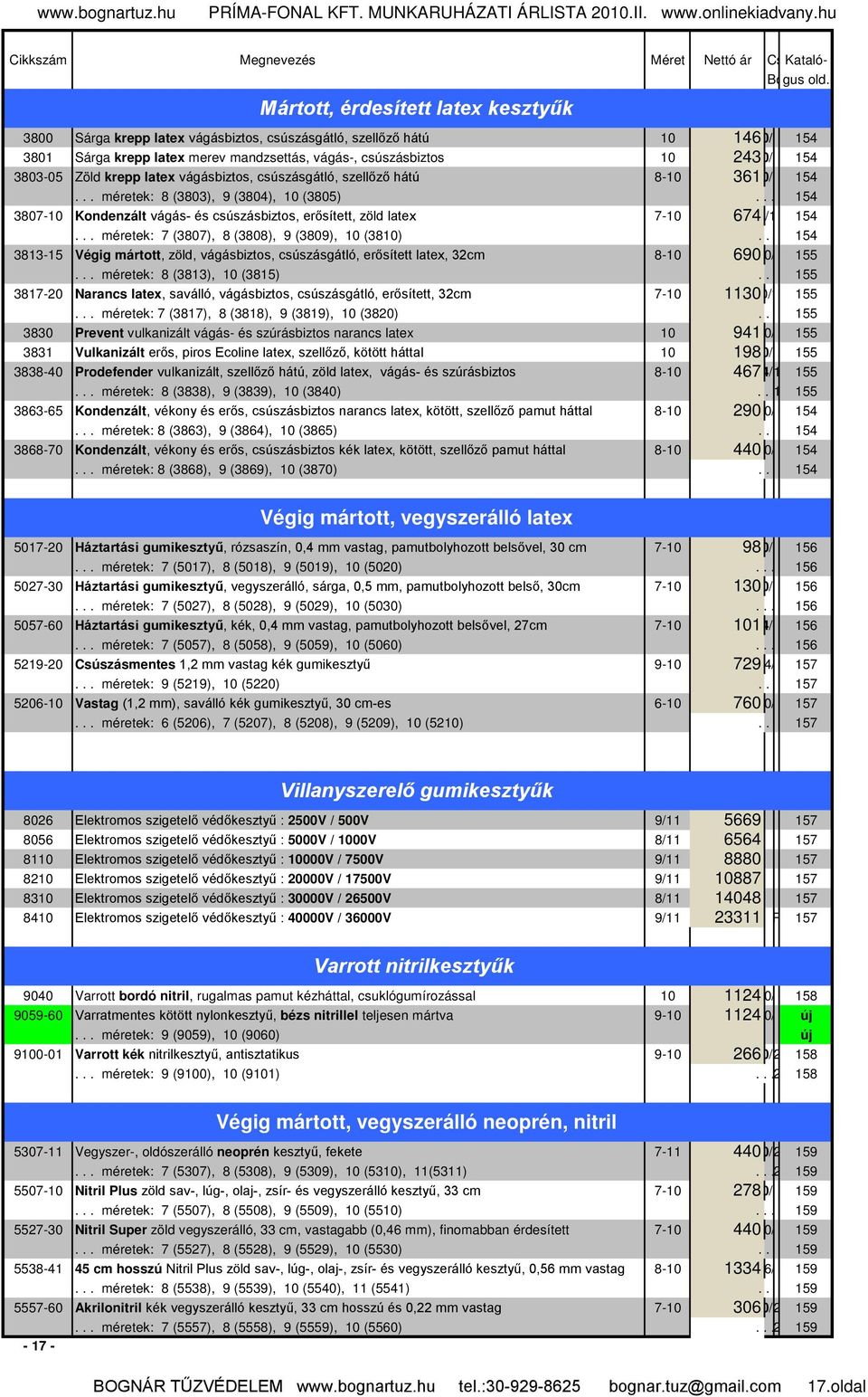 .. * 154 3807-10 Kondenzált vágás- és csúszásbiztos, erősített, zöld latex 7-10 674 /12* 154... méretek: 7 (3807), 8 (3808), 9 (3809), 10 (3810).