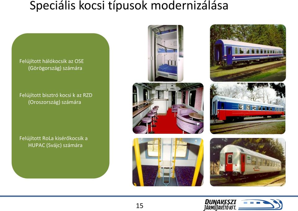 Felújított bisztró kocsi k az RZD (Oroszország)