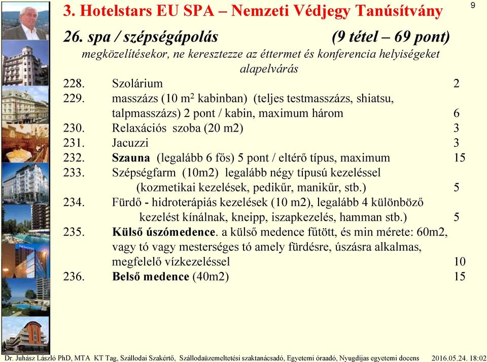 Szauna (legalább 6 fős) 5 pont / eltérő típus, maximum 15 233. Szépségfarm (10m2) legalább négy típusú kezeléssel (kozmetikai kezelések, pedikűr, manikűr, stb.) 5 234.