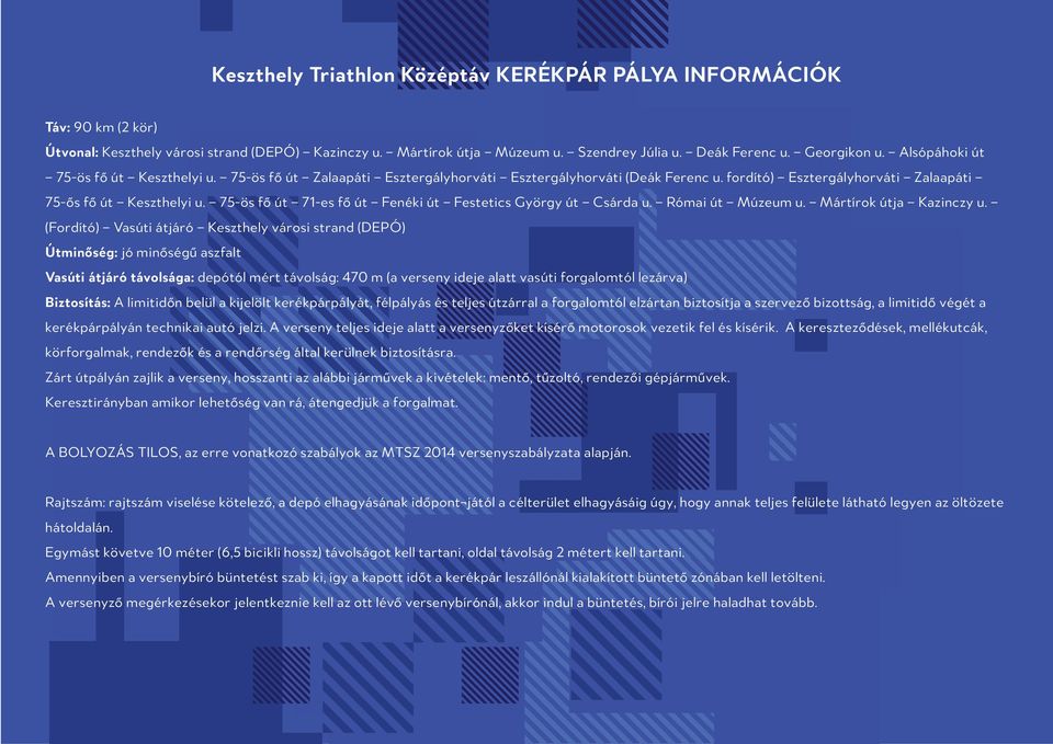 75-ös fő út 71-es fő út Fenéki út Festetics György út Csárda u. Római út Múzeum u. Mártírok útja Kazinczy u.