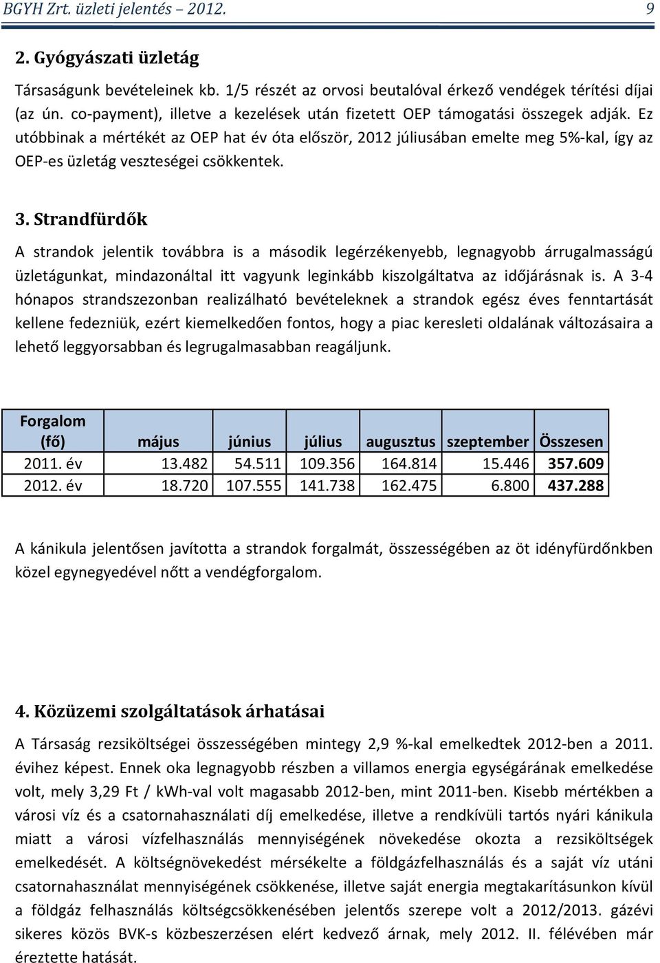 Ez utóbbinak a mértékét az OEP hat év óta először, 2012 júliusában emelte meg 5%-kal, így az OEP-es üzletág veszteségei csökkentek. 3.