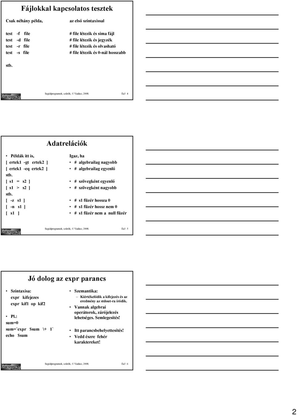 [ -z s1 ] [ -n s1 ] [ s1 ] Igaz, ha # algebrailag nagyobb # algebrailag egyenlő # szövegként egyenlő # szövegként nagyobb # s1 füzér hossza 0 # s1 füzér hossz nem 0 # s1 füzér nem a null füzér