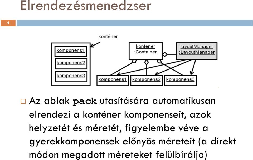 helyzetét és méretét, figyelembe véve a