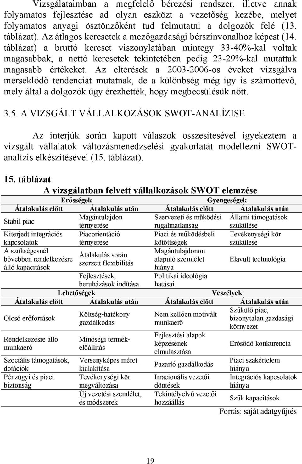 táblázat) a bruttó kereset viszonylatában mintegy 33-40%-kal voltak magasabbak, a nettó keresetek tekintetében pedig 23-29%-kal mutattak magasabb értékeket.