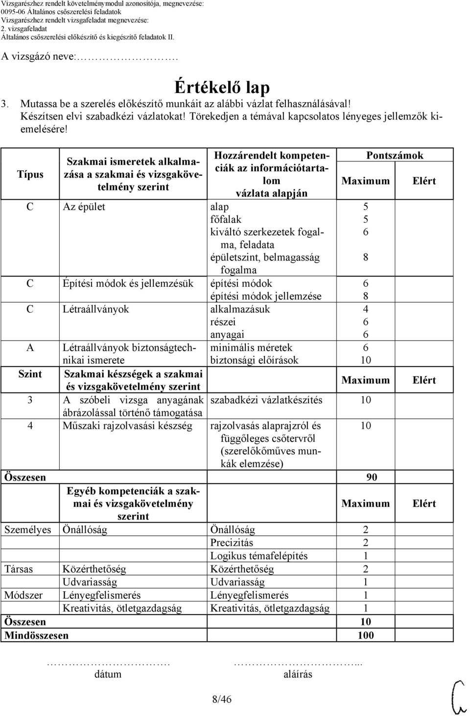 épületszint, belmagasság fogalma C Építési módok és jellemzésük építési módok építési módok jellemzése C Létraállványok alkalmazásuk részei anyagai A Létraállványok biztonságtechnikai ismerete