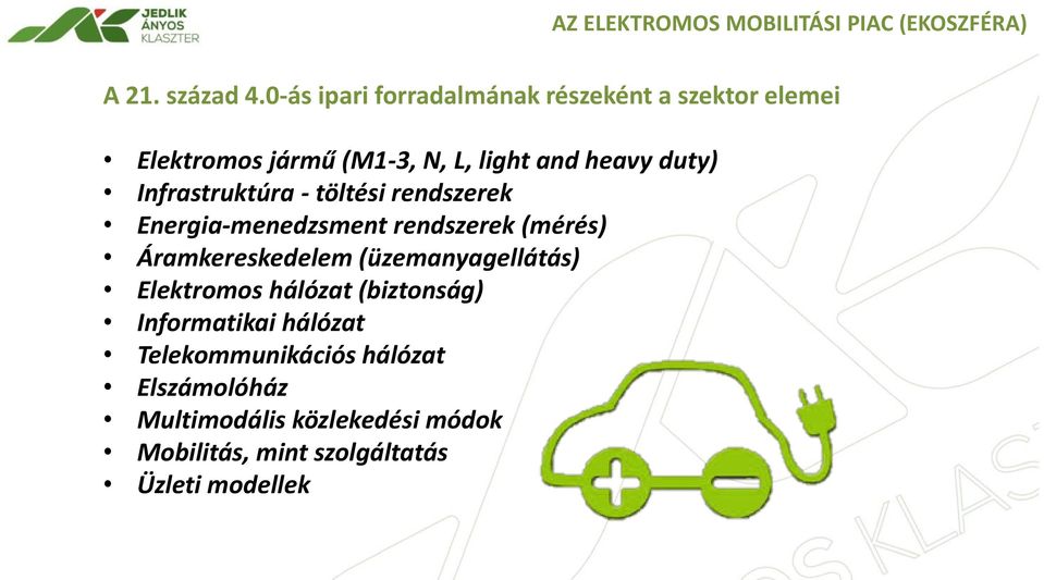 Infrastruktúra - töltési rendszerek Energia-menedzsment rendszerek (mérés) Áramkereskedelem