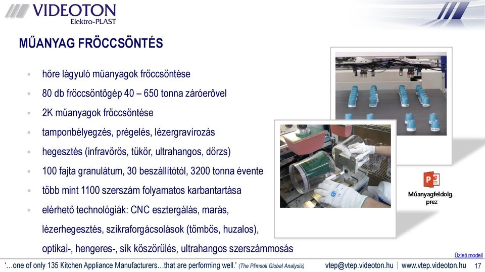 karbantartása elérhető technológiák: CNC esztergálás, marás, lézerhegesztés, szikraforgácsolások (tömbös, huzalos), optikai-, hengeres-, sík köszörülés,