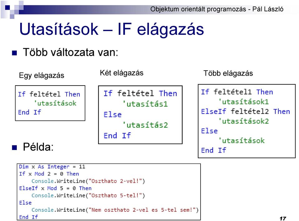 programozás - Pál László Egy