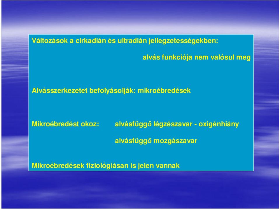 mikroébredések Mikroébredést okoz: alvásfüggı légzészavar -