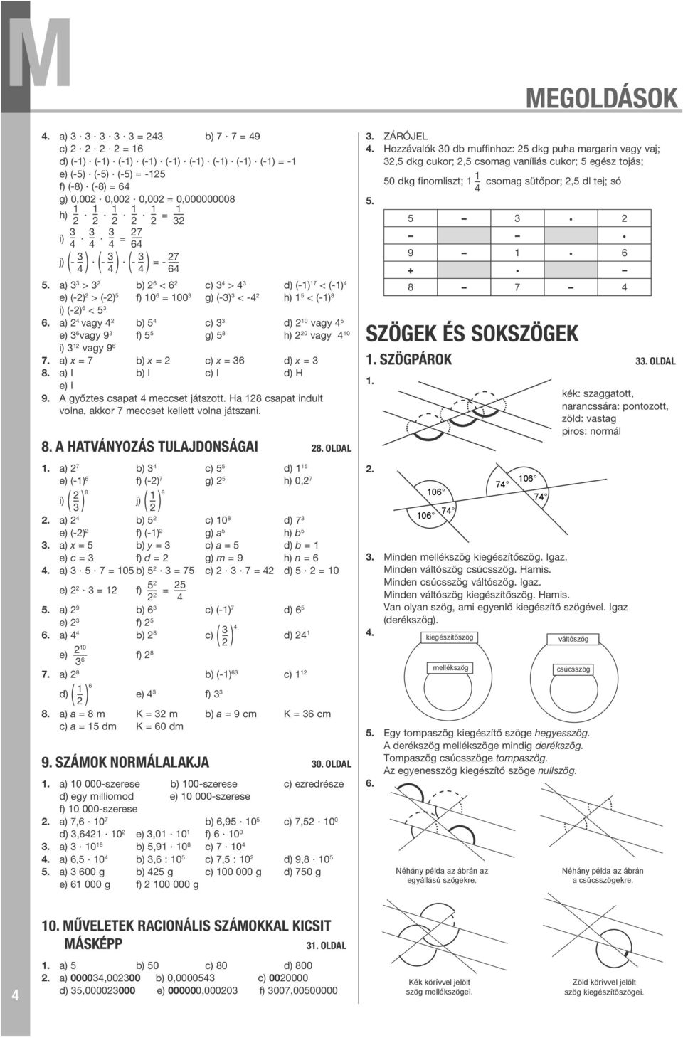 a) I b) I c) I d) H e) I 9. A győztes csapat meccset játszott. Ha 8 csapat indult volna, akkor 7 meccset kellett volna játszani. 8. A HATVÁNYOZÁS TULAJDONSÁGAI 8. OLDAL.