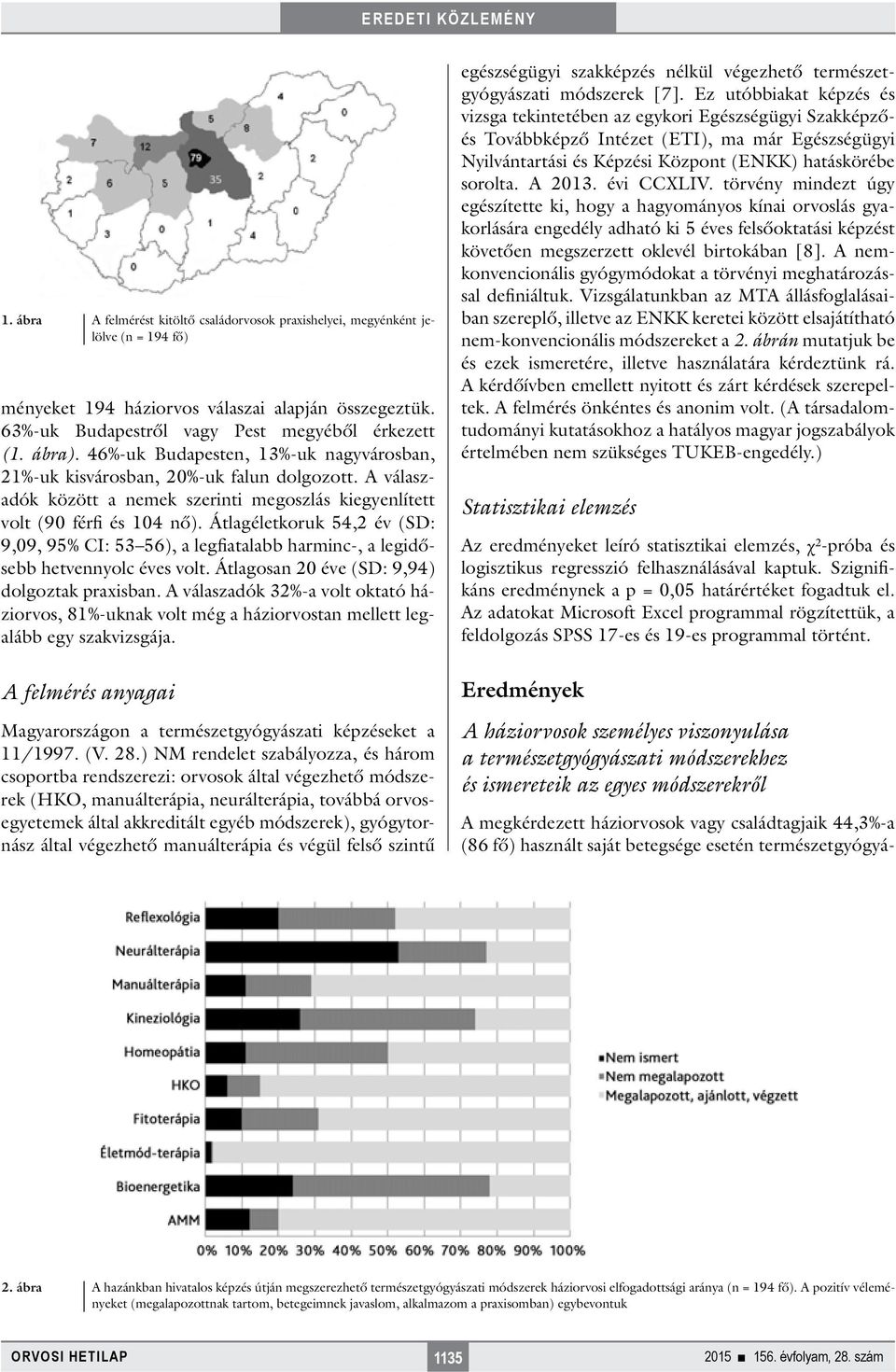 Átlagéletkoruk 54,2 év (SD: 9,09, 95% CI: 53 56), a legfiatalabb harminc-, a legidősebb hetvennyolc éves volt. Átlagosan 20 éve (SD: 9,94) dolgoztak praxisban.