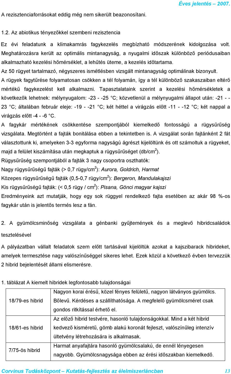 Az 50 rügyet tartalmazó, négyszeres ismétlésben vizsgált mintanagyság optimálinak bizonyult.