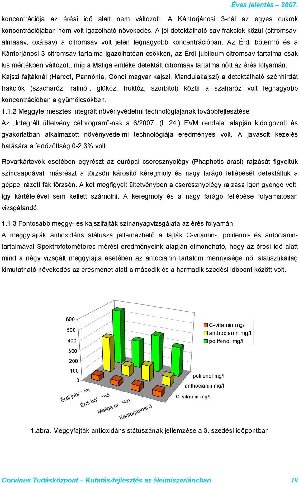 Az Érdi bőtermő és a Kántorjánosi 3 citromsav tartalma igazolhatóan csökken, az Érdi jubileum citromsav tartalma csak kis mértékben változott, míg a Maliga emléke detektált citromsav tartalma nőtt az