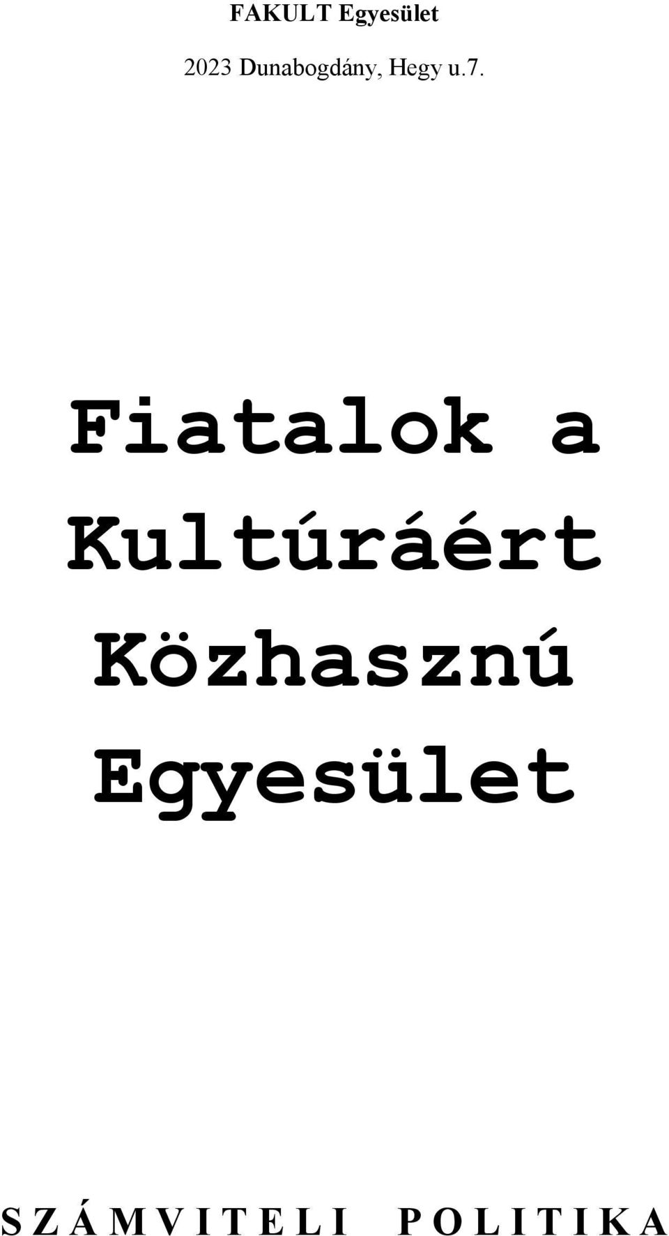 Fiatalok a Kultúráért