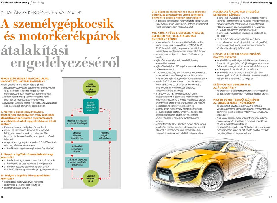 közlekedésbiztonsági vagy környezetvédelmi jellemzőinek módosulását eredményezi; 3. alvázának (az alváz szerepét betöltő, az alvázszámot viselő szerkezeti elemének) cseréjével jár. 1.