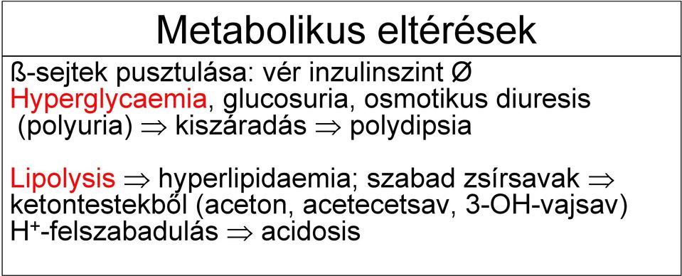 kiszáradás polydipsia Lipolysis hyperlipidaemia; szabad zsírsavak