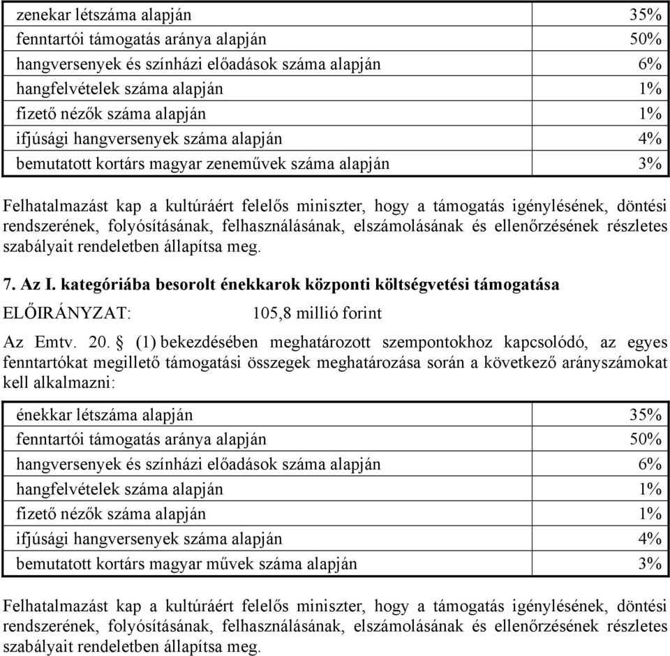 folyósításának, felhasználásának, elszámolásának és ellenőrzésének részletes szabályait rendeletben állapítsa meg. 7. Az I.