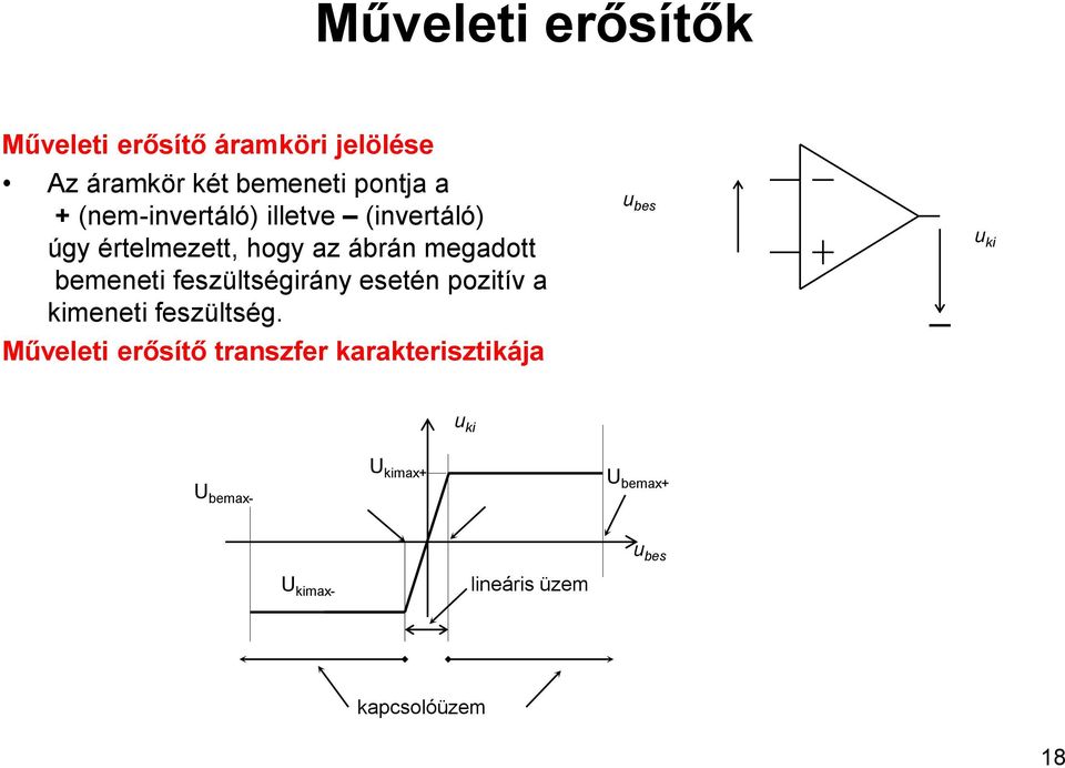 feszültségirány esetén pozitív a kimeneti feszültség.