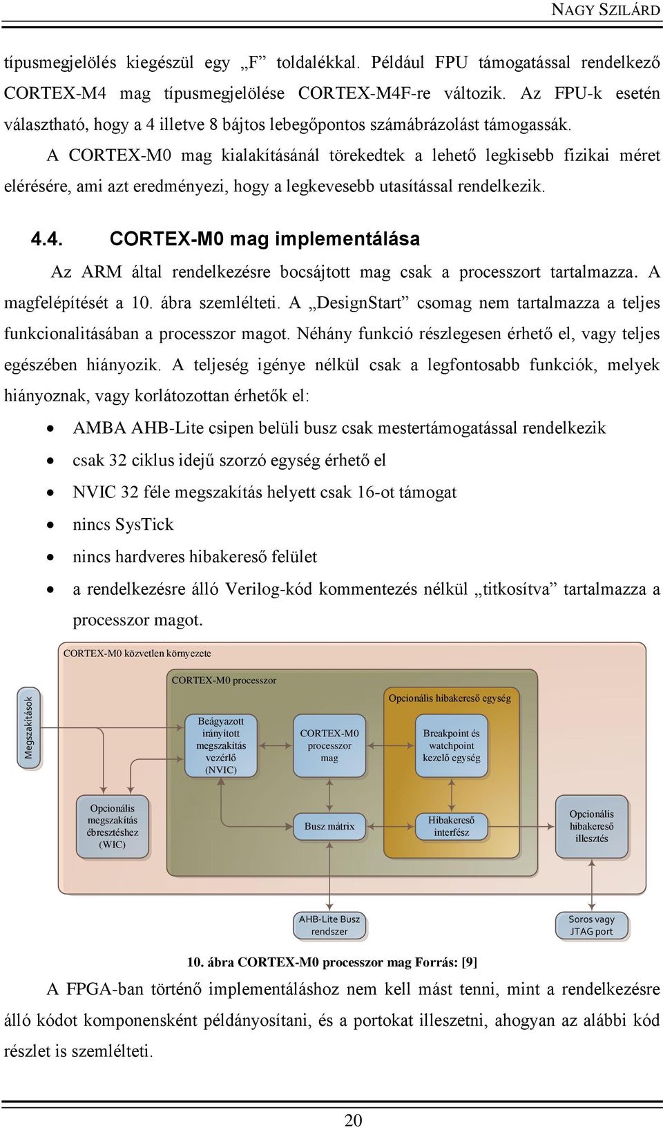 A CORTEX-M0 mag kialakításánál törekedtek a lehető legkisebb fizikai méret elérésére, ami azt eredményezi, hogy a legkevesebb utasítással rendelkezik. 4.