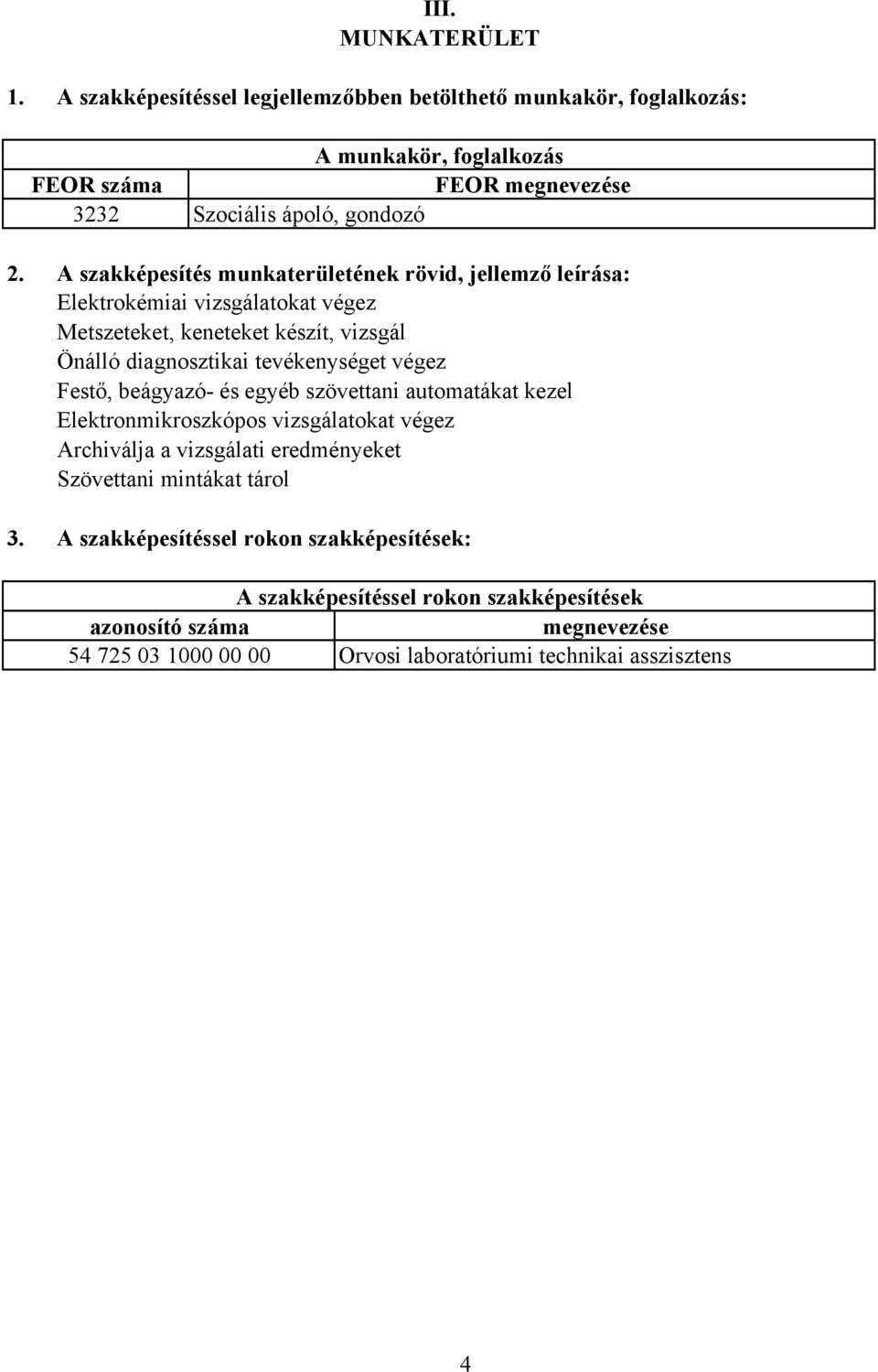 32 A munkakör, foglalkozás FEOR megnevezése Szociális ápoló, gondozó 2. 3.