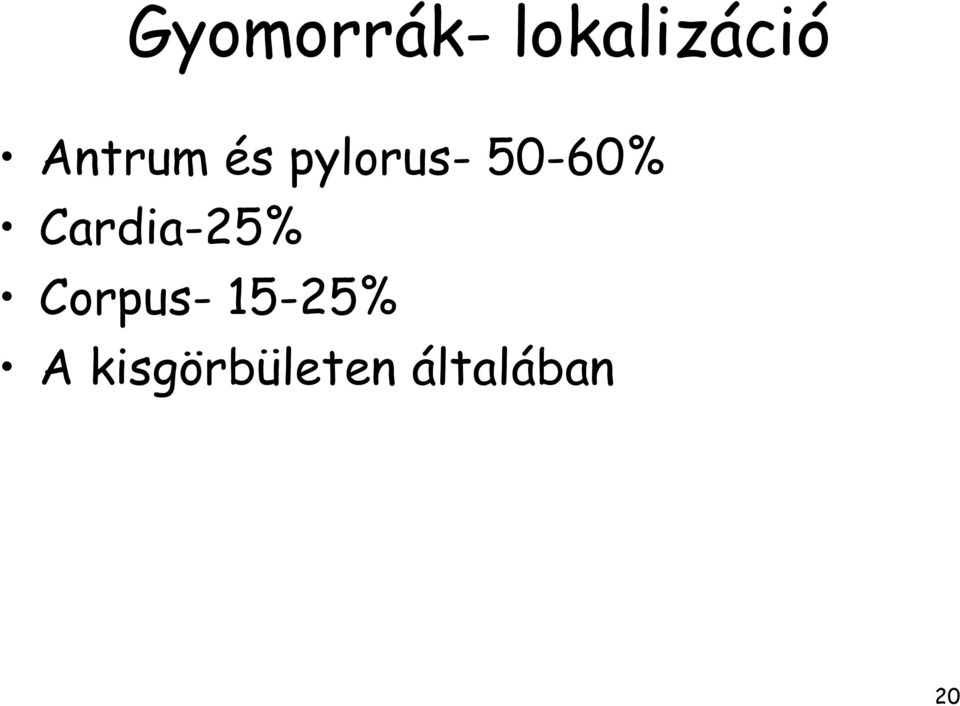 Cardia-25% Corpus- 15-25%