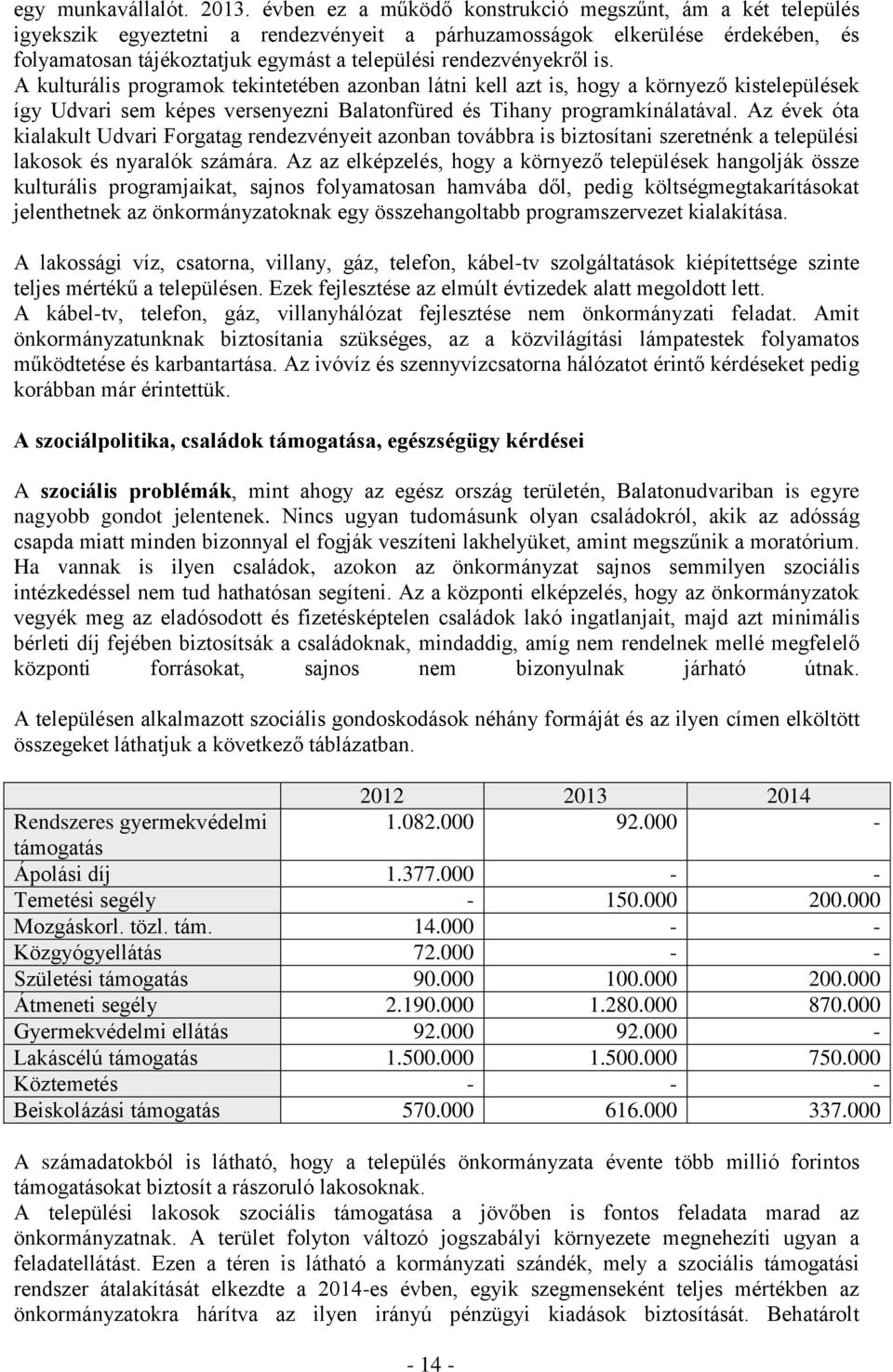 rendezvényekről is. A kulturális programok tekintetében azonban látni kell azt is, hogy a környező kistelepülések így Udvari sem képes versenyezni Balatonfüred és Tihany programkínálatával.