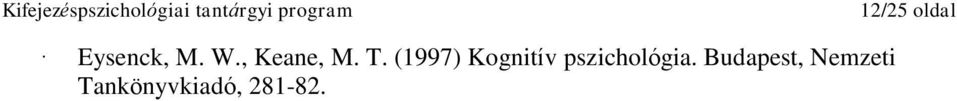 (1997) Kognitív