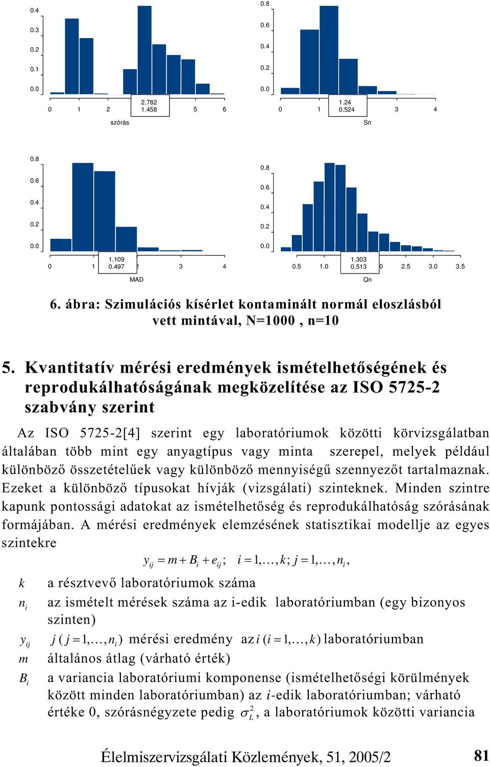 Kvantitatív mérési eredmények ismételhet ségének és reprodukálhatóságának megközelítése az ISO 5725-2 szabvány szerint Az ISO 5725-2[4] szerint egy laboratóriumok közötti körvizsgálatban általában