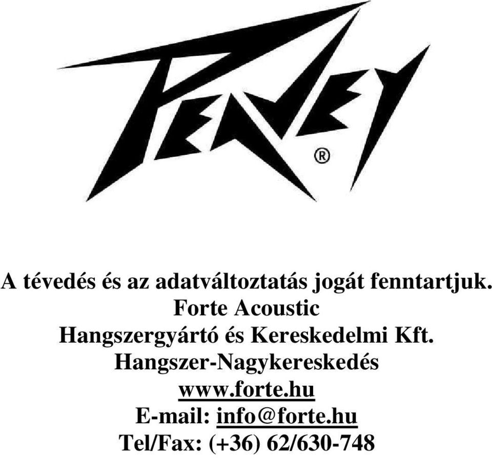 Forte Acoustic Hangszergyártó és Kereskedelmi