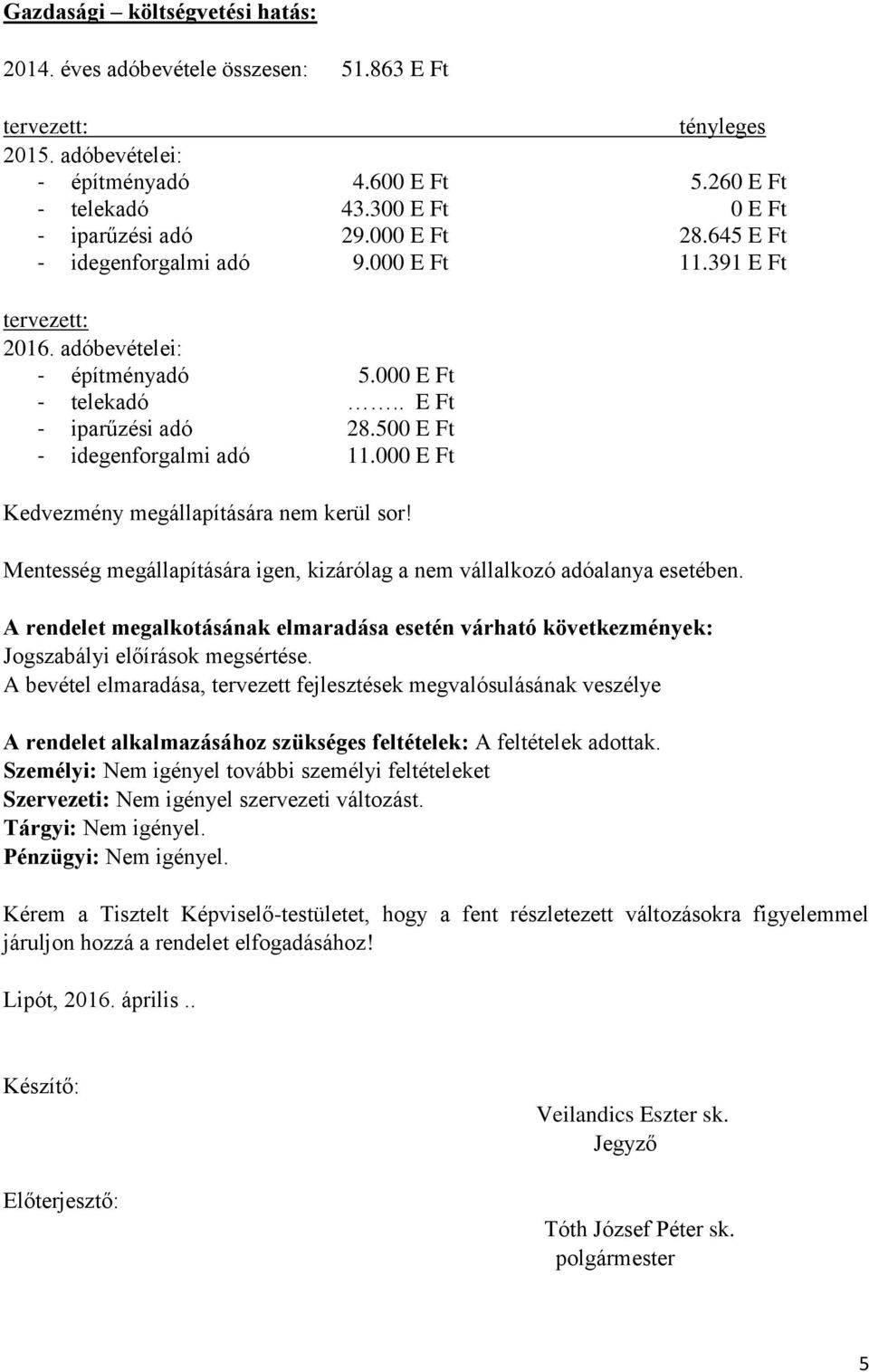 500 E Ft - idegenforgalmi adó 11.000 E Ft Kedvezmény megállapítására nem kerül sor! Mentesség megállapítására igen, kizárólag a nem vállalkozó adóalanya esetében.