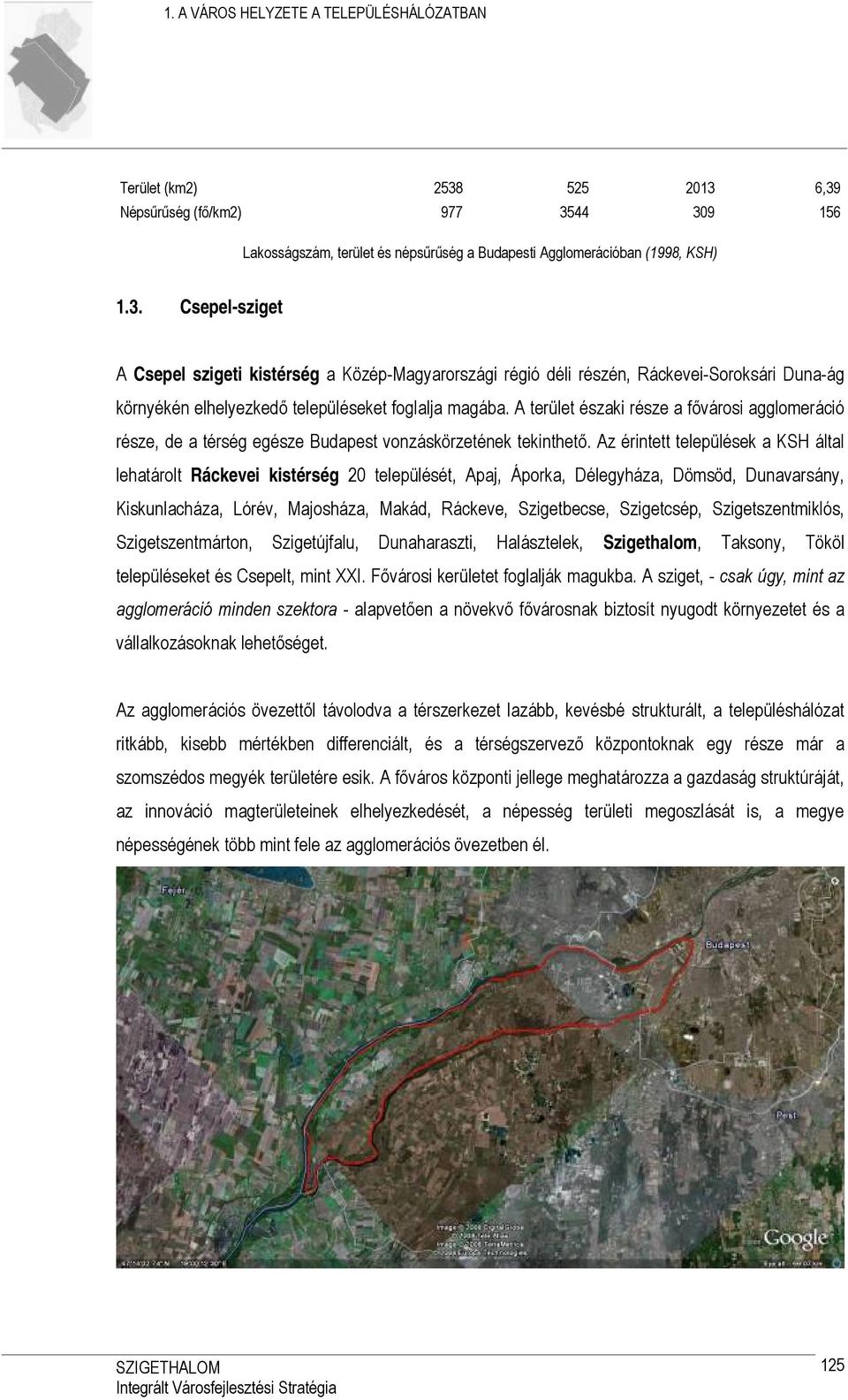 A terület északi része a fővárosi agglomeráció része, de a térség egésze Budapest vonzáskörzetének tekinthető.