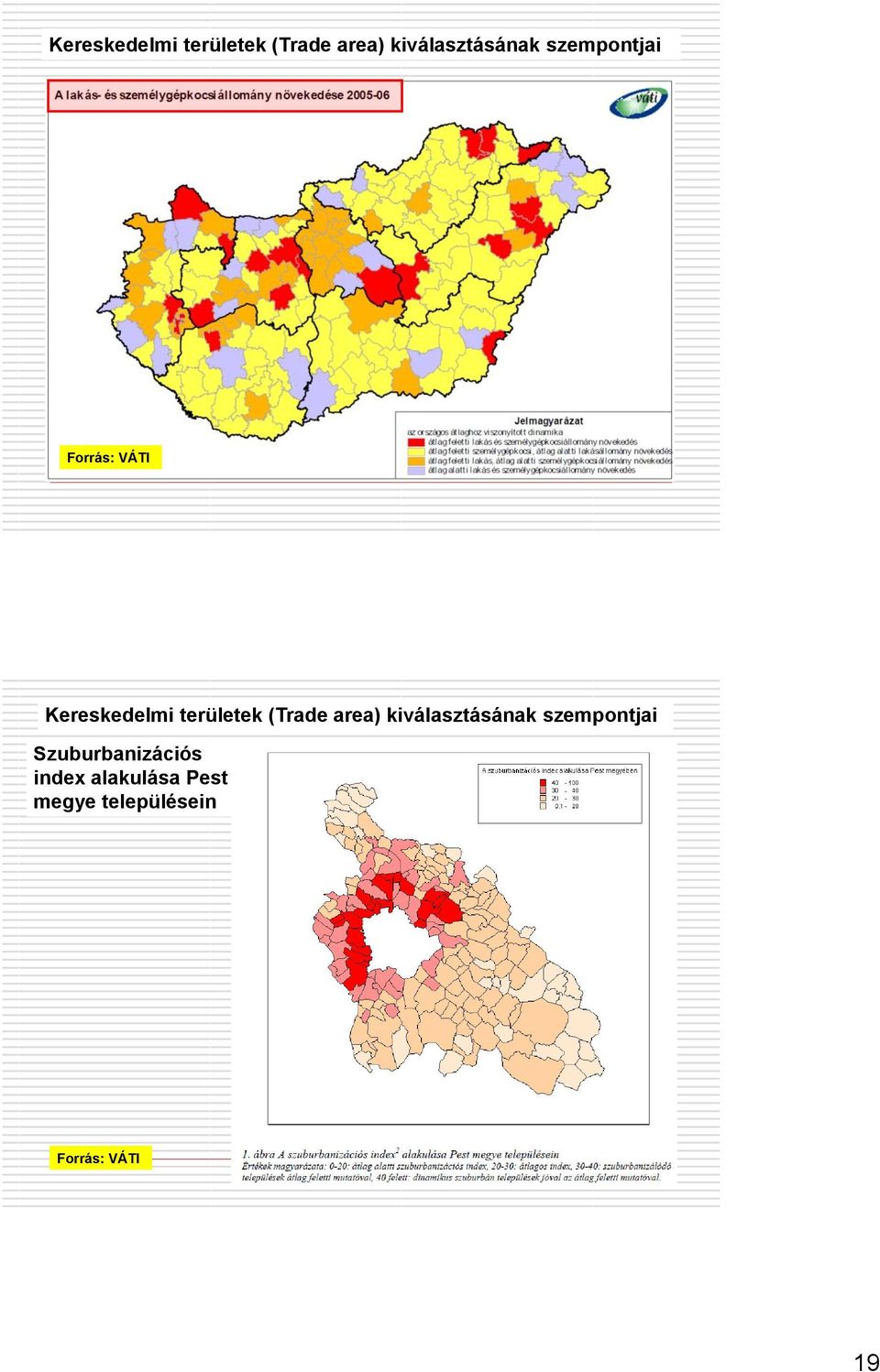 Szuburbanizációs index alakulása Pest megye