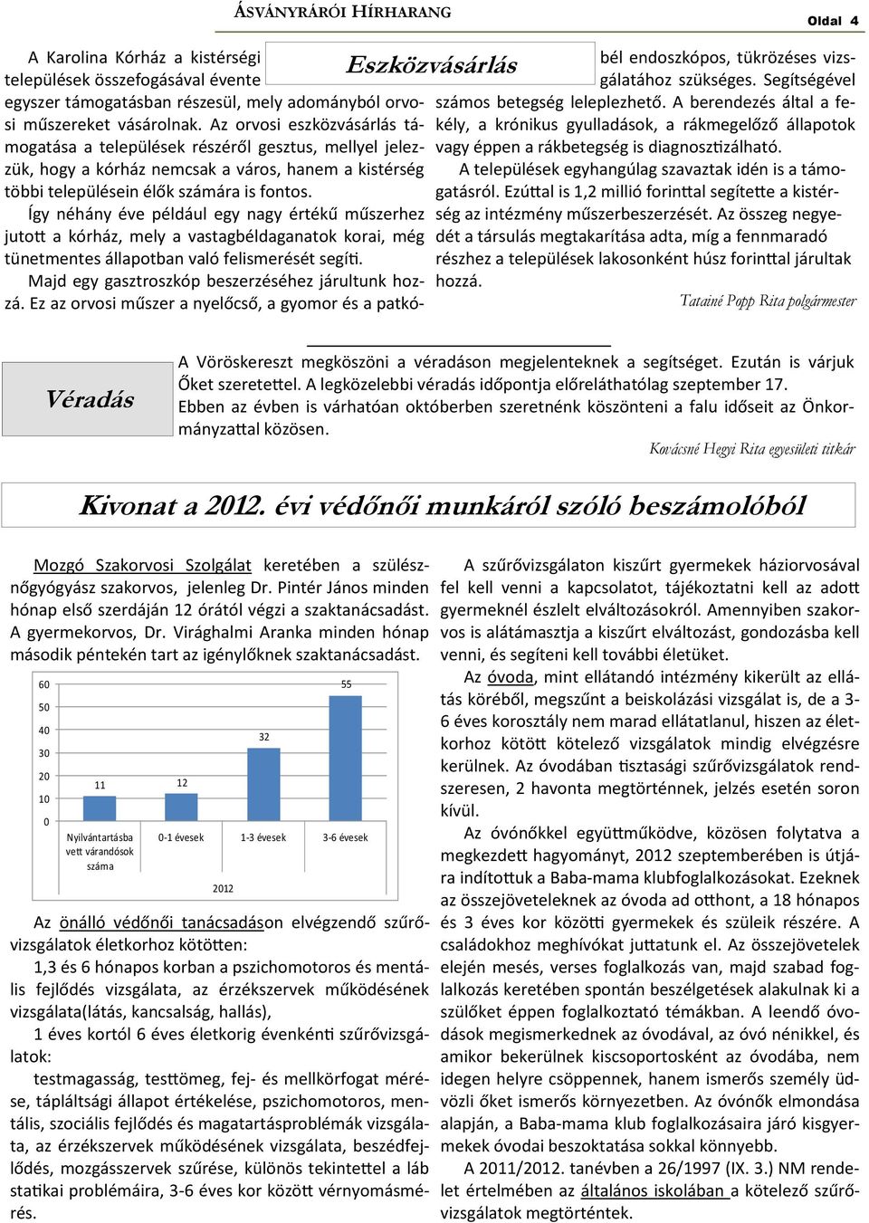 Így néhány éve például egy nagy értékű műszerhez jutott a kórház, mely a vastagbéldaganatok korai, még tünetmentes állapotban való felismerését segíti.