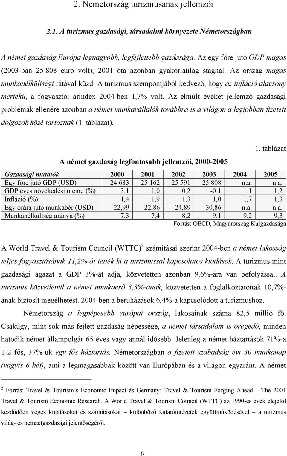 A turizmus szempontjából kedvező, hogy az infláció alacsony mértékű, a fogyasztói árindex 2004-ben 1,7% volt.